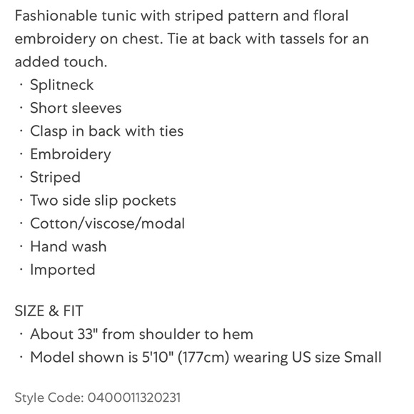 FREE PEOPLE Under The Sun Tunic Floral Striped Size Large - Picture 4 of 12